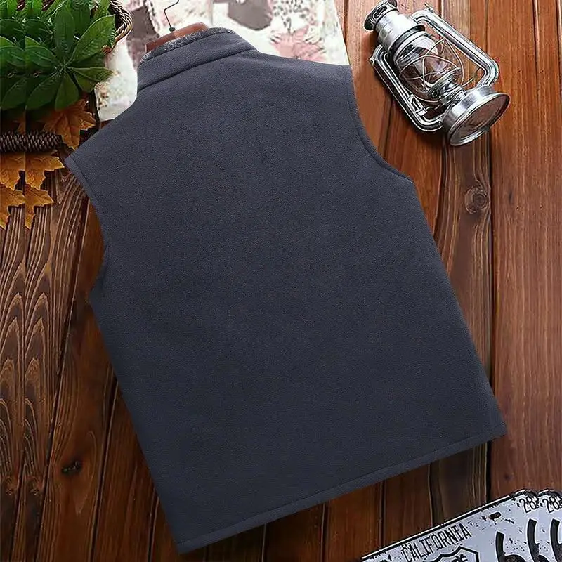 2024 New Autumn and Winter Fashion Warm Vest Men's Inside and Outside Waistcoat Male's Casual Loose Waist Jacket Coat