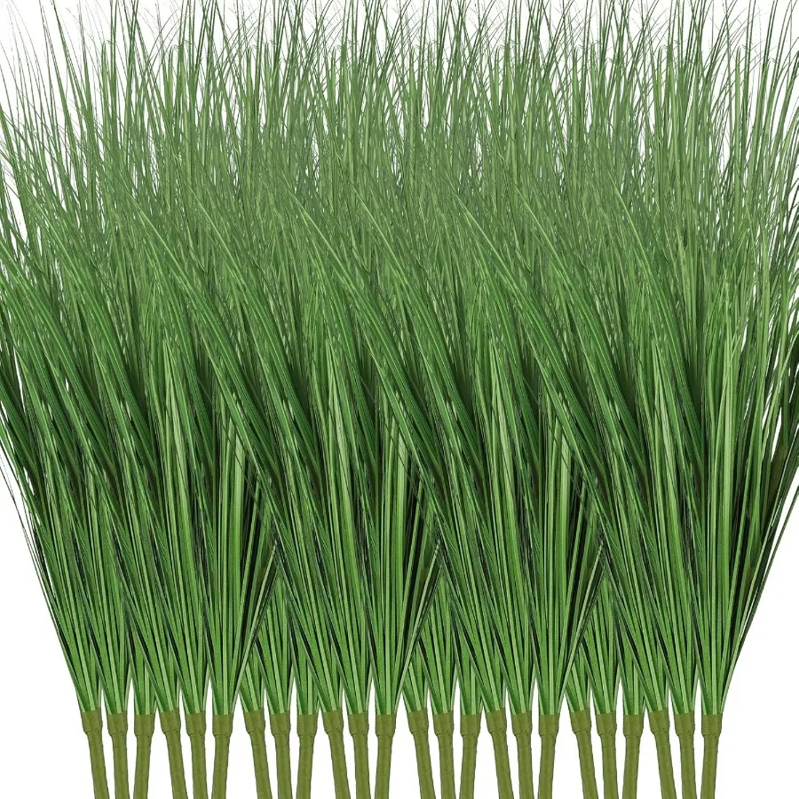 12 Pcs 33 Inch Artificial Grass Plants Faux Shrubs Wheat Grass for Outdoor and Indoor Home Decor Tall Fake Plants Greenery Stem