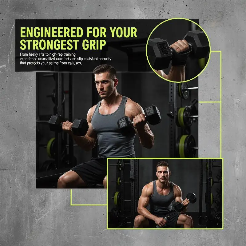 @*Anti Slip Ergonomic Grip Strengthener Soft Rubber Hand Gloves Exerciser for Daily Fitness Gym Training
