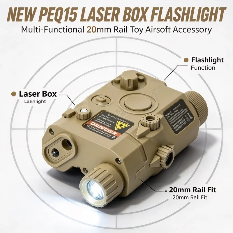 Outdoor Role Play Hobby Fitting PEQ15 Lighting Module Flash Indicator 20mm Rail Mount Game Decoration Part