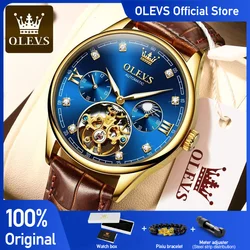 OLEVS Top Brand Men Automatic Mechanical Watch Waterproof Stainless Steel Strap Men's Watches