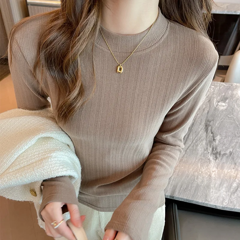 

2026 Hot Selling Women's Coconut Fleece Turtleneck Top - Fleece-Lined Slim Fit Long Sleeve Shirt | Versatile Inner/Outer Wear fo