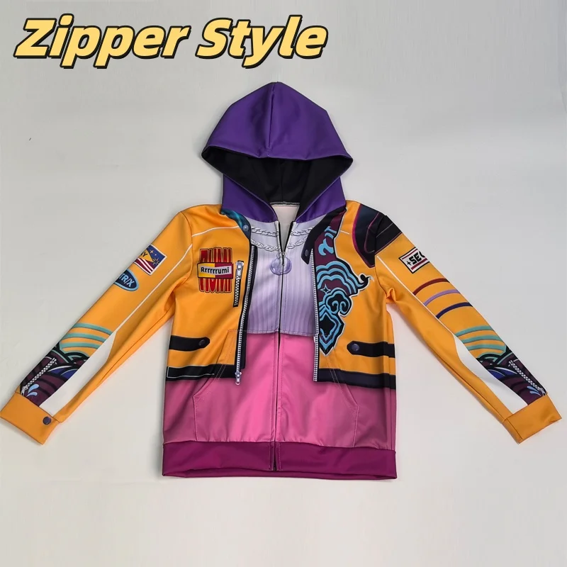 女の子ルミジャケット悪魔ハンターの KPop コスプレイエローファンタジア衣装セットガールズグループパーカー子供ハロウィンスーツ