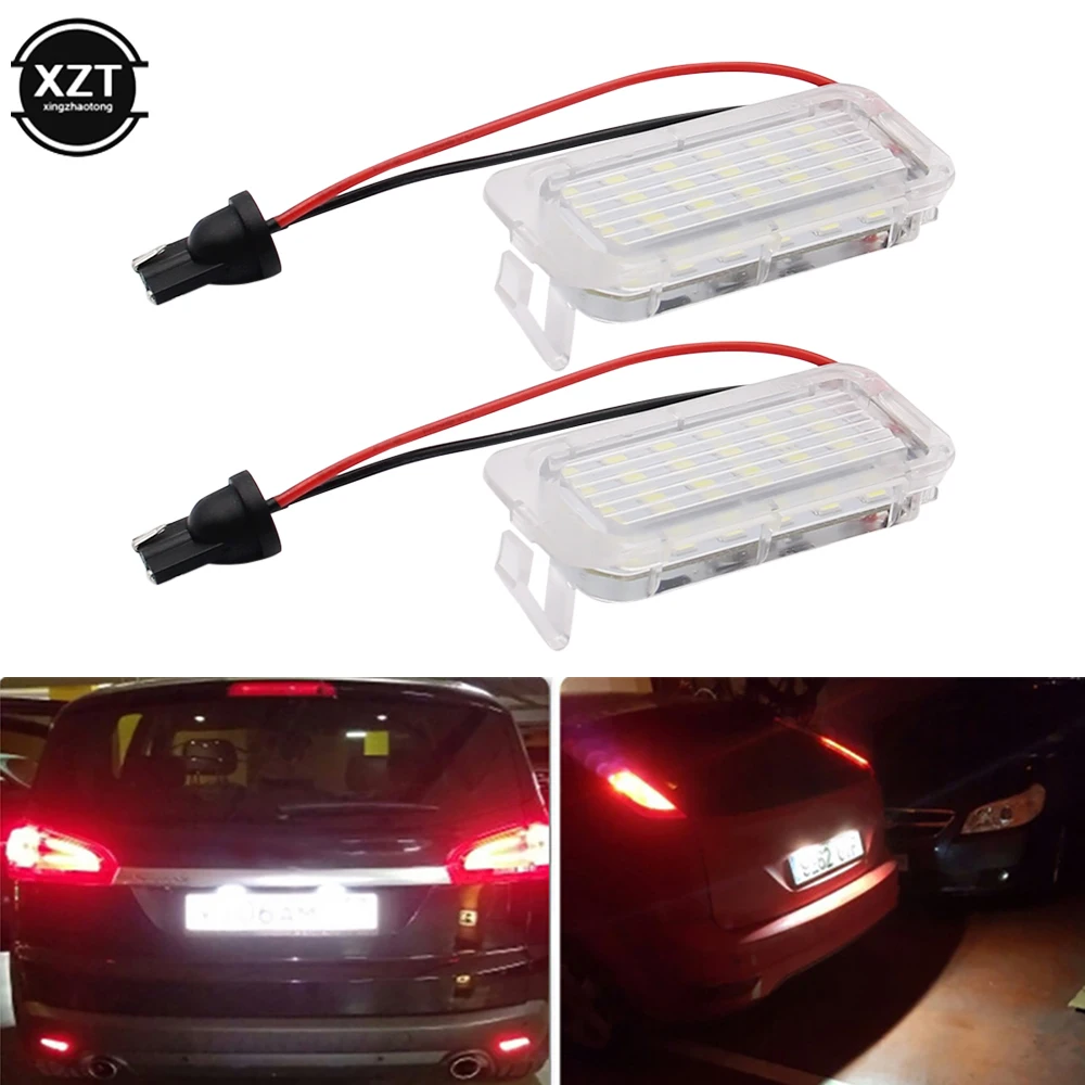 

New 2PCS Car LED Number License Plate Light Lamp For Ford Focus 5D Fiesta Mondeo MK4 C-Max MK2 S-Max Kuga Galaxy 6000k White 12V