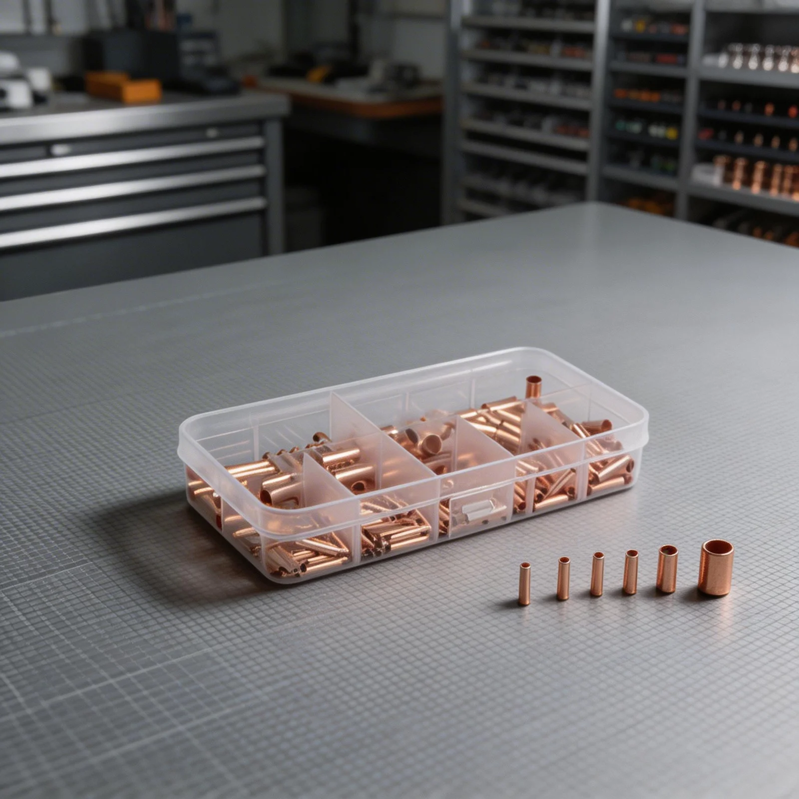 250PCS Copper Wire Ferrules Electrical Crimp Connector Kit with 7 Sizes Butt Terminals for Appliance and Automotive Wiring