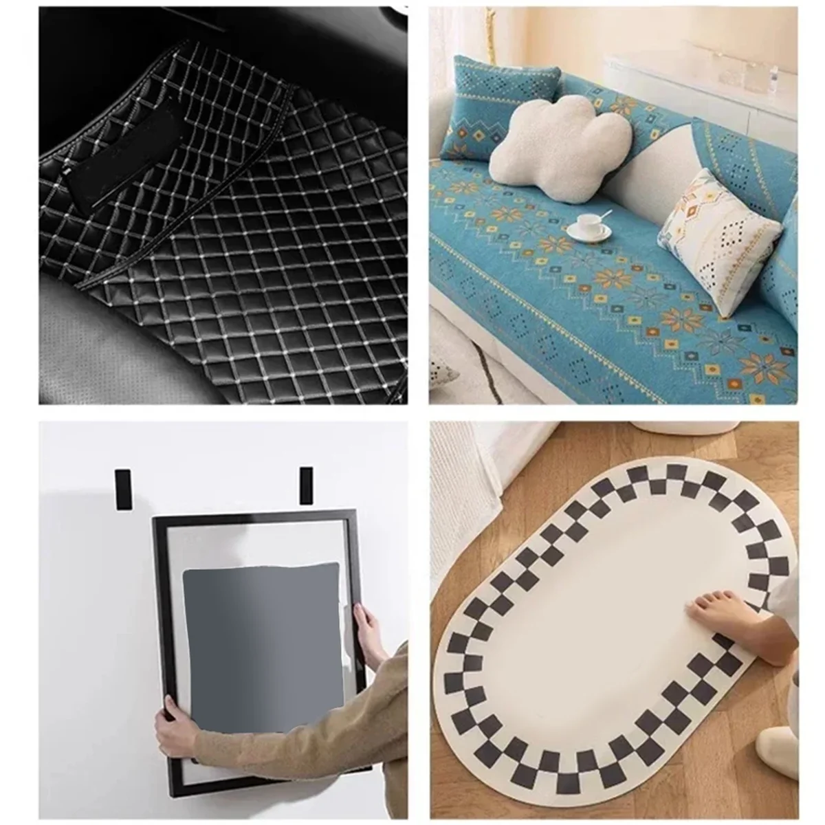 

A96Q-наклейки для фиксации ковров, двусторонние высококлейкие фиксированные нашивки для автомобильных ковров, домашние напольные коврики для ног, противоскользящие ленты B