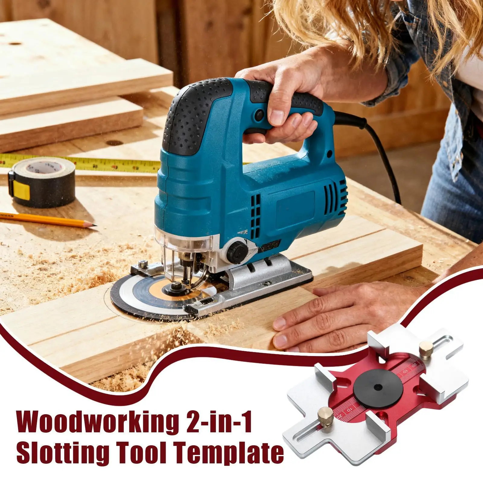Mortise Jig 2-in-1 Router Templates Slotting Position Template For Circle Mortise Cut Radius Edge Groove Door Cabinet