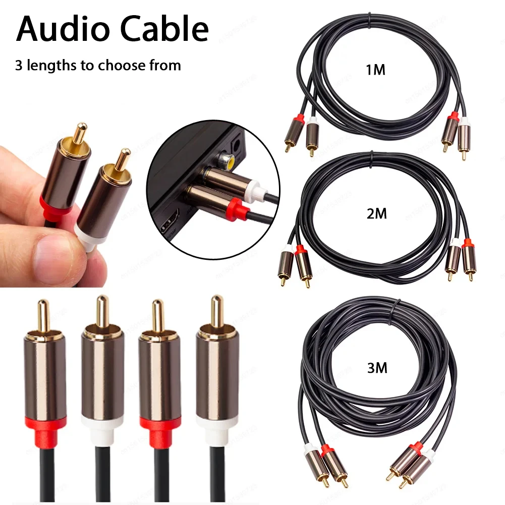 Cable amplificador ligero de 2 RCA a 2 RCA que lleva fácilmente el Cable de Audio macho a macho para amplificador de TV DVD CD Soundbox 1m/2m/3m