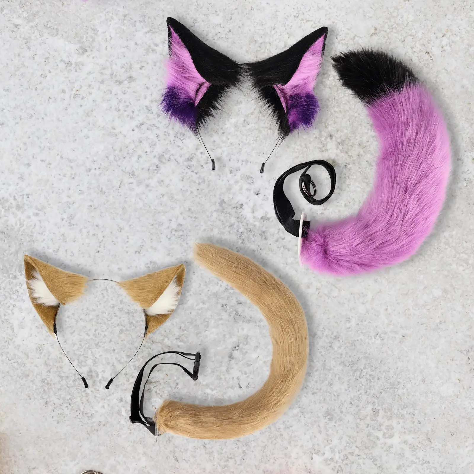

Набор ушей и хвоста животных, головной убор для косплея, платье, повязка на голову с изображением животных на Хэллоуин