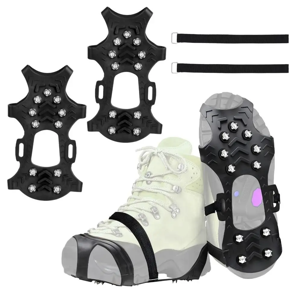 

Durable 11 Studs Ice Snow Traction Cleats Stretch Rubber Non-slip Crampons Wear-resistant Ice Snow Shoes Spikes Snow Ice