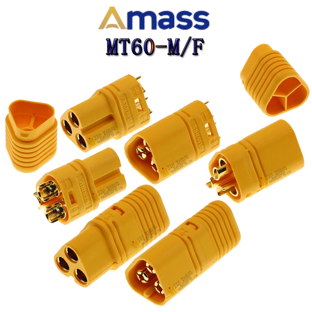 1 шт./лот Amass MT60-F/M T модель самолета, набор разъемов для батареи, штекер, гнездо, позолоченный Банановый штекер для радиоуправляемых запчастей