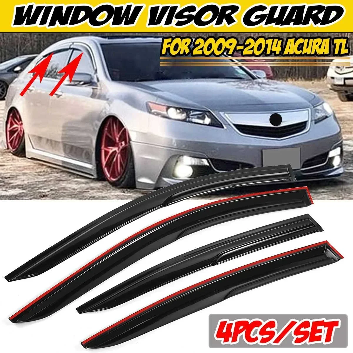 

New Car Window Visor Guard Vent Black Tinted For Acura TL 2009-2014 Awnings Shelter Window Visors Sun Rain Guard Vent Deflectors