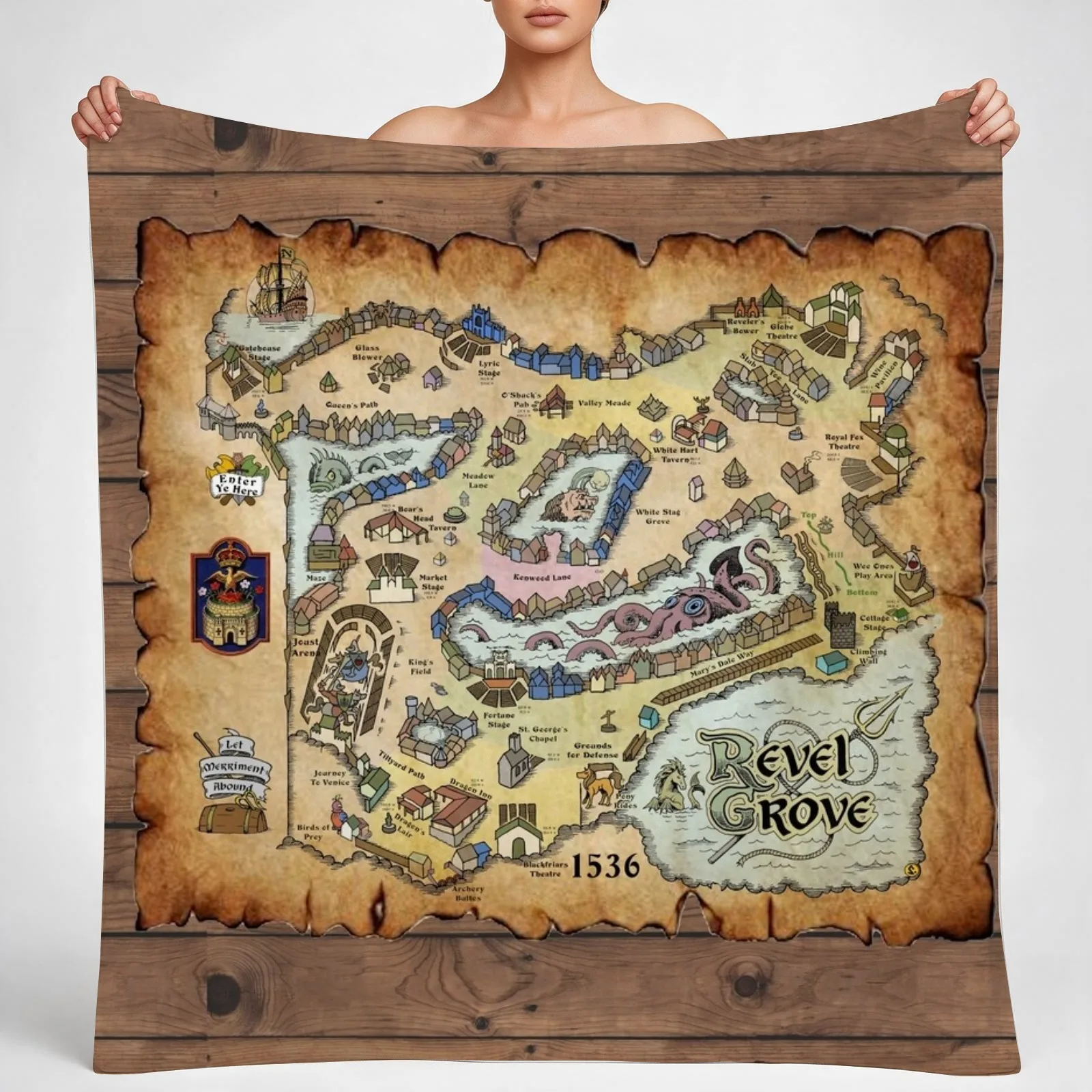 Map of Revel Grove - 1536 Pt II Covers Throw Blanket couch cozy soft plush fuzzy picnic outdoor blanket