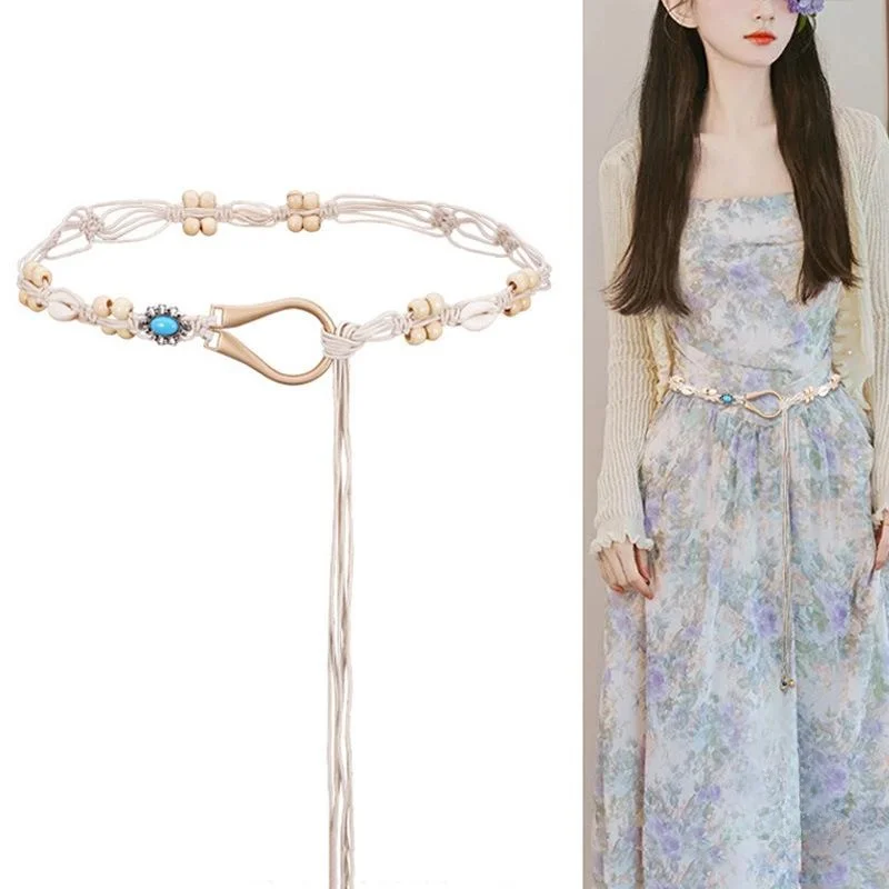 

Кожаный декоративный пояс-цепочка с кисточками для женщин, тонкое плетение, подходит для юбок, молодежный стиль