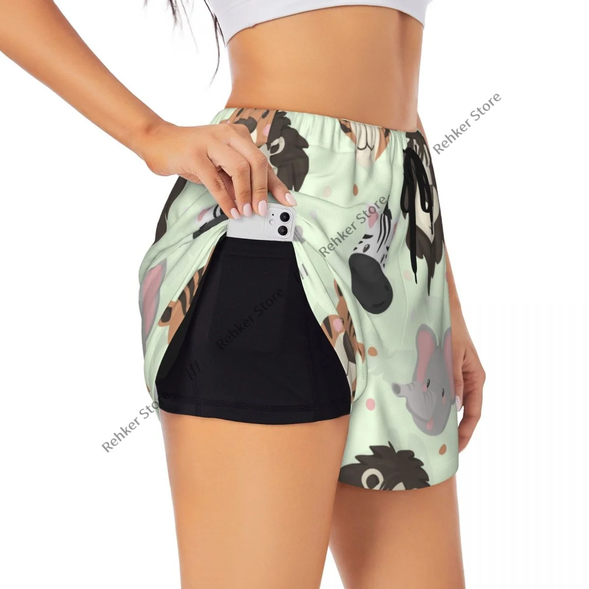 شورت اليوغا للنساء، شورت اللياقة البدنية، شورت رياضي للجري، شورت رياضي سريع الجفاف مع جيب