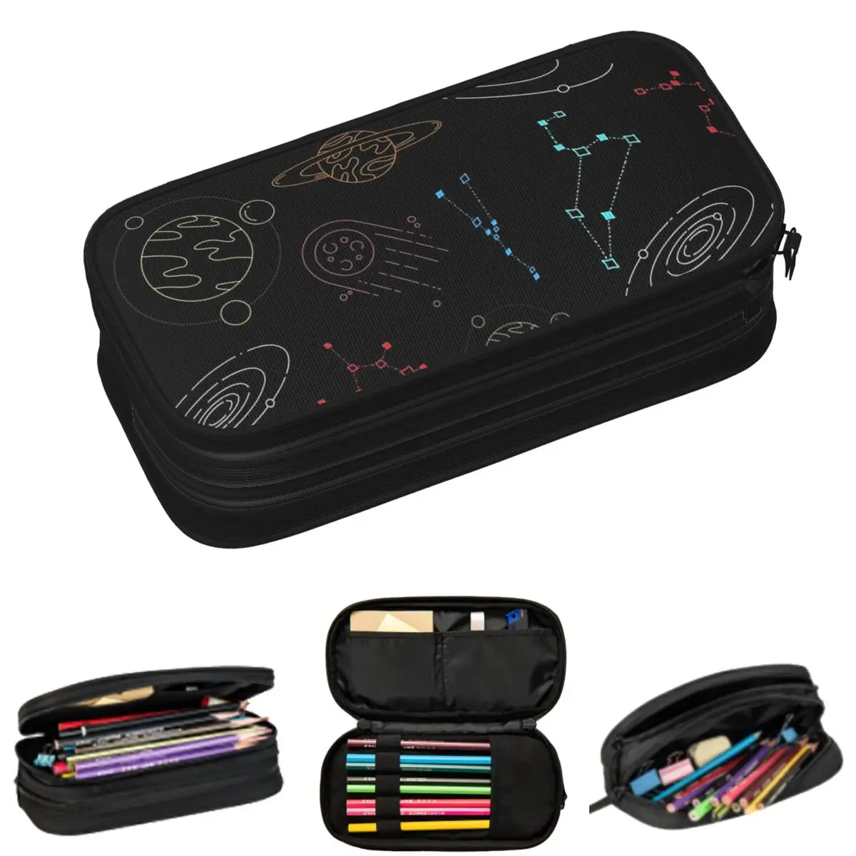 Mysterious Constellations Of Stars In The Universe Pencil Cases for Students Gifts Pen Box Pencil Bag Large Storage Pencil Pouch