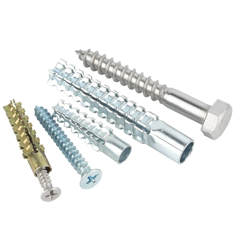 Carbon Steel Metal Expansion Tube Pipe Serrated Thorny Self Tapping Screw Drilling Plug For Concrete Wall Bolt Anchors Fasteners