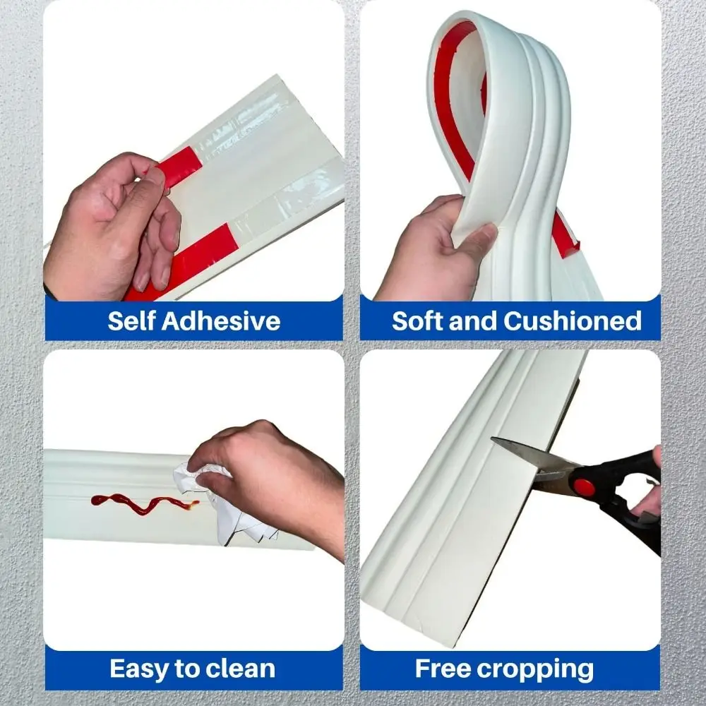 DIY سميكة جدار اللوح الذاتي لاصق المضادة للتصادم صب تقليم لينة مرنة التفاف خط ديكور المنزل