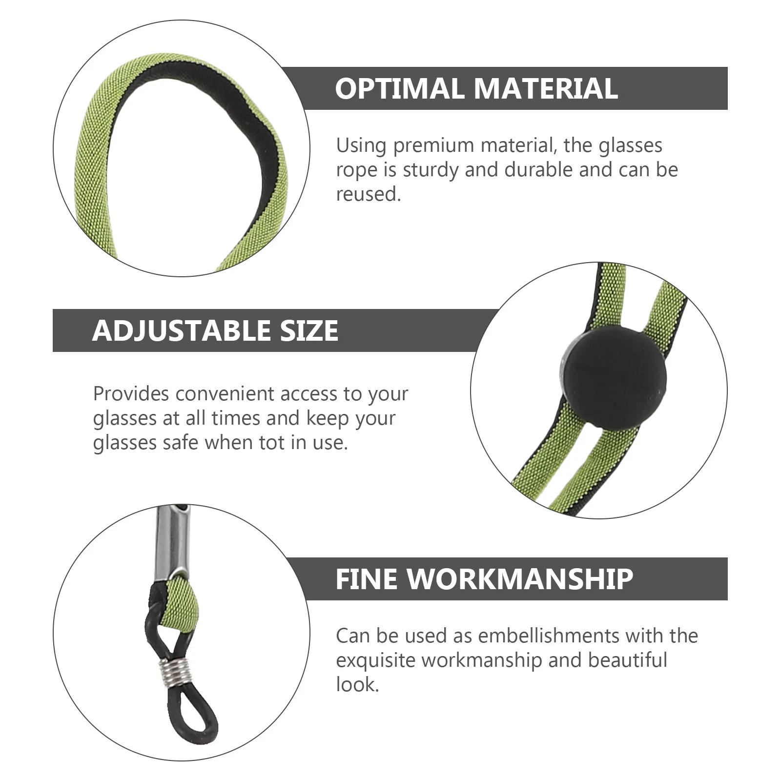 

5 шт. Регулируемые ремешки для очков и масок: удобные, надежные, с защитой от скольжения, функциональный дизайн, шнурок для очков