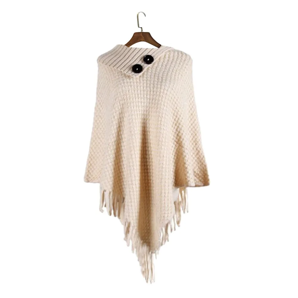 

Роскошная шаль из пашмины на пуговицах, имитация кашемира, толстый топ на плечах, повседневное теплое вязаное толстое теплое пончо, осень-зима