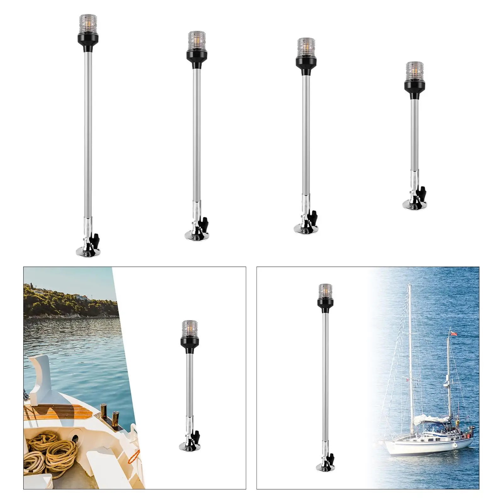 Marine Navigation Light Heat Resistant Adjustable Base 360 Degree Illumination High Transparent Stern Light All Round Boat Light