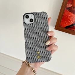 Luxury relief woven pattern 3D metal coconut tree Phone Cover Case For Iphone 15 14 13 12 11 pro max leather hard Coque Fundas