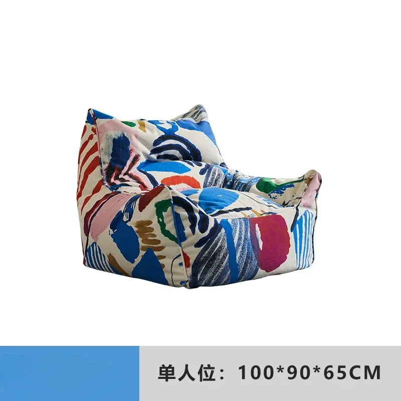 Creative Sofa Bean Bag Tatami Graffiti Fabric Recliner Home Living Room Balcony