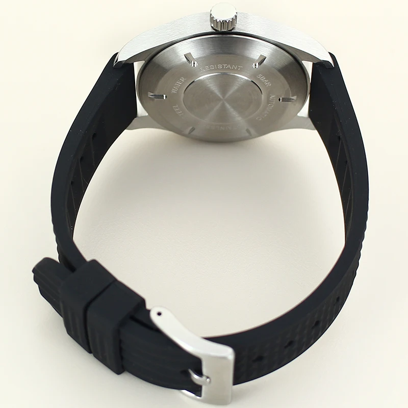 Caixa de relógio à prova d'água 40mm, acessórios, pulseira de borracha para seiko nh35 nh36 nh34 nh38 4r36, movimento 33.6-34.3mm, mostrador piloto modificado