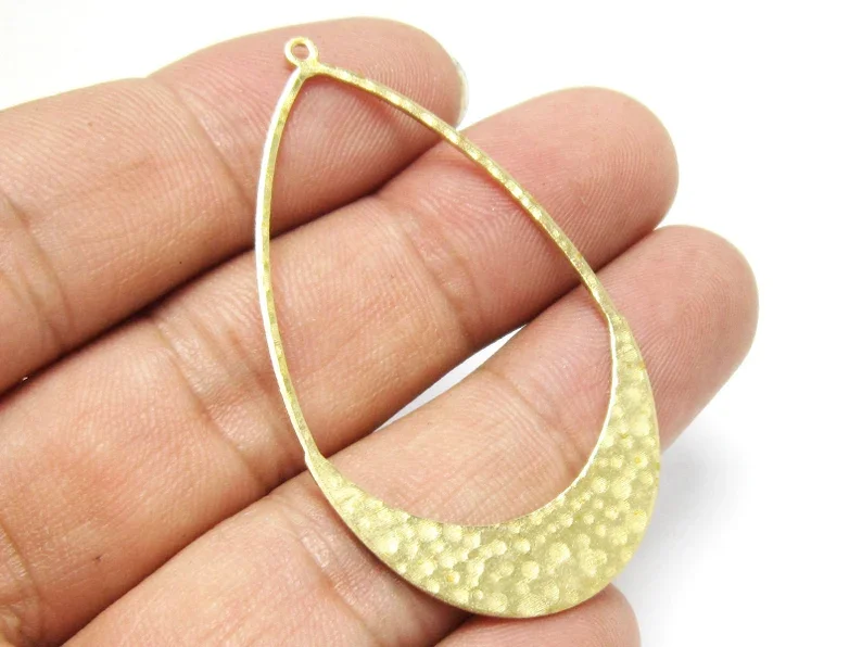 10pcs Hammered Drop Earring Charms, Teardrop Charm, 53x30.4mm, Necklace Pendant, Jewelry Making -R1353