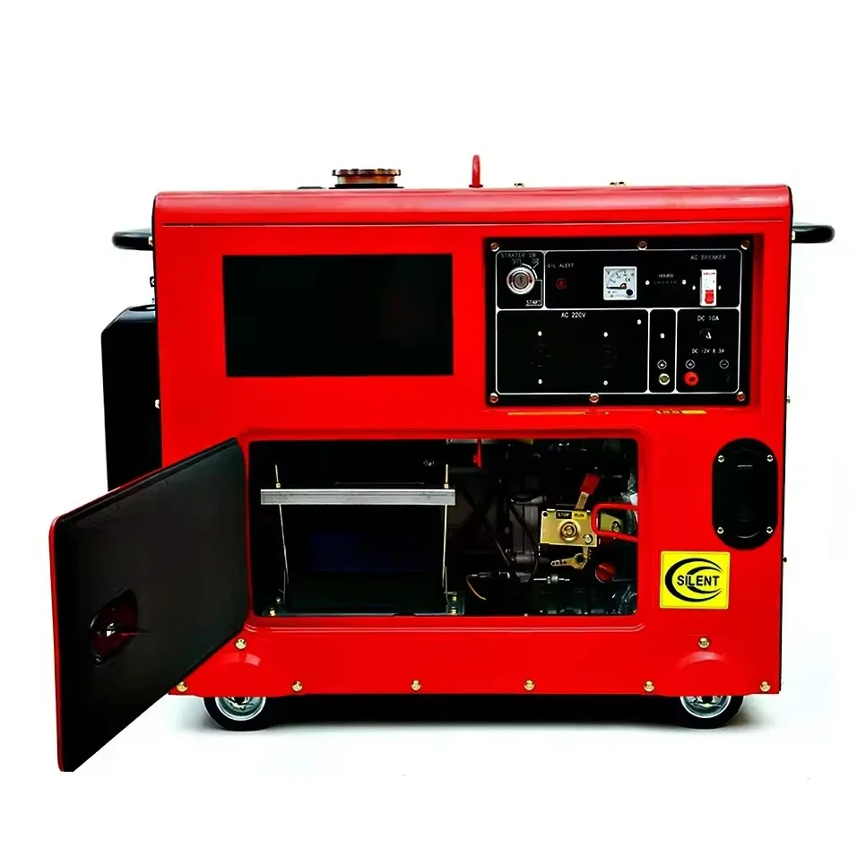 Single Cylinder 4 Stroke 6.5KW/5.5KW Brushed Excitation Backup Power Generator With Digital Panel Silent Generator