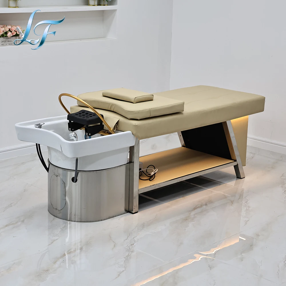 Thai Head Spa Shampoo Bed Steam Water Circulation Customizable Ambient Light Hair Wash Salon Spa Equipment