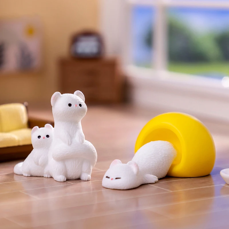 귀여운 만화 미니 흰 쥐 DIY 홈 인테리어 데스크탑 Kawaii 미니어처 인형 작은 장식 액세서리 공예 어린이 선물