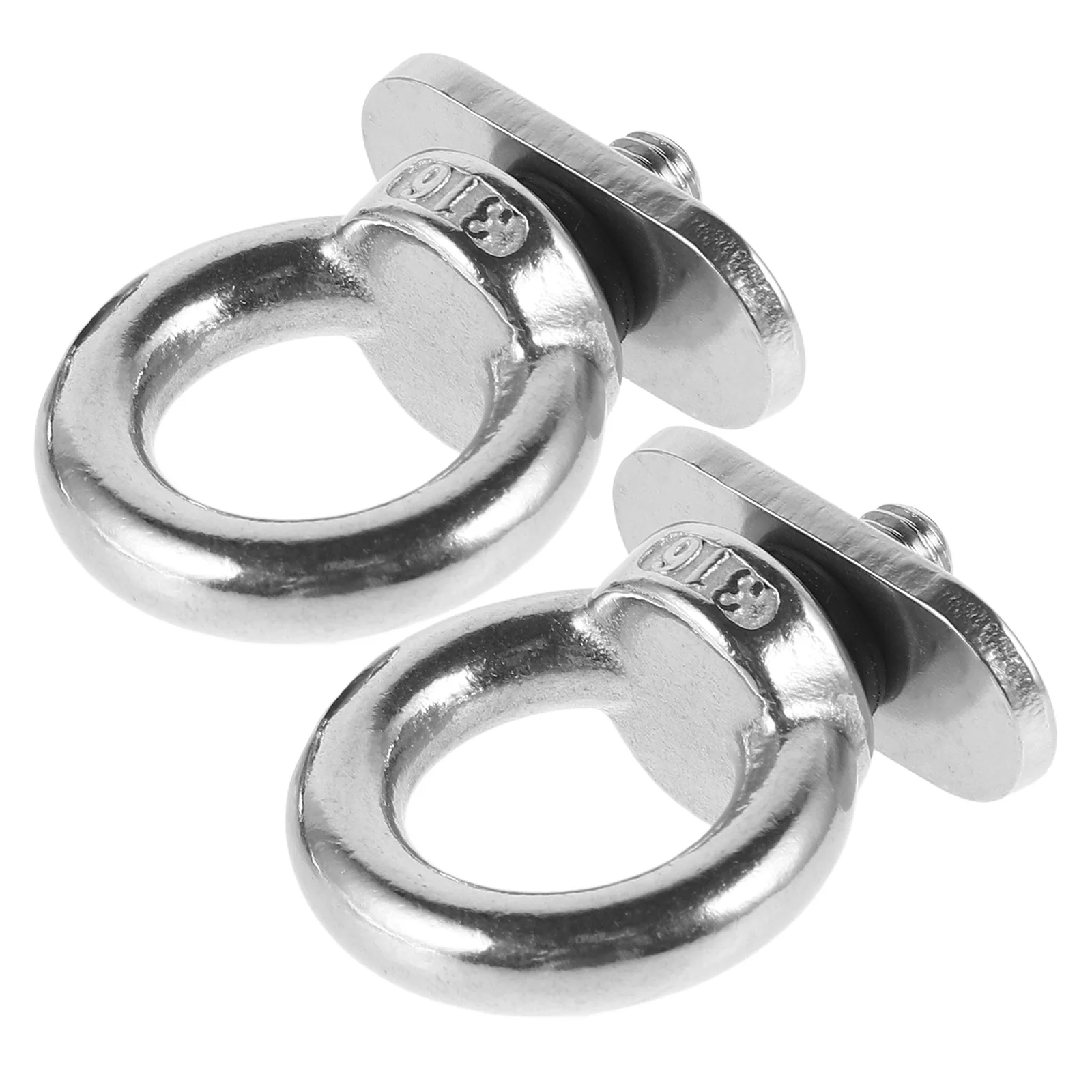 

2 Pcs Canoe Marine Hardware Kayak Tie down Eyelet Rings Stainless Steel Silver Boat Hook Anchor Mount