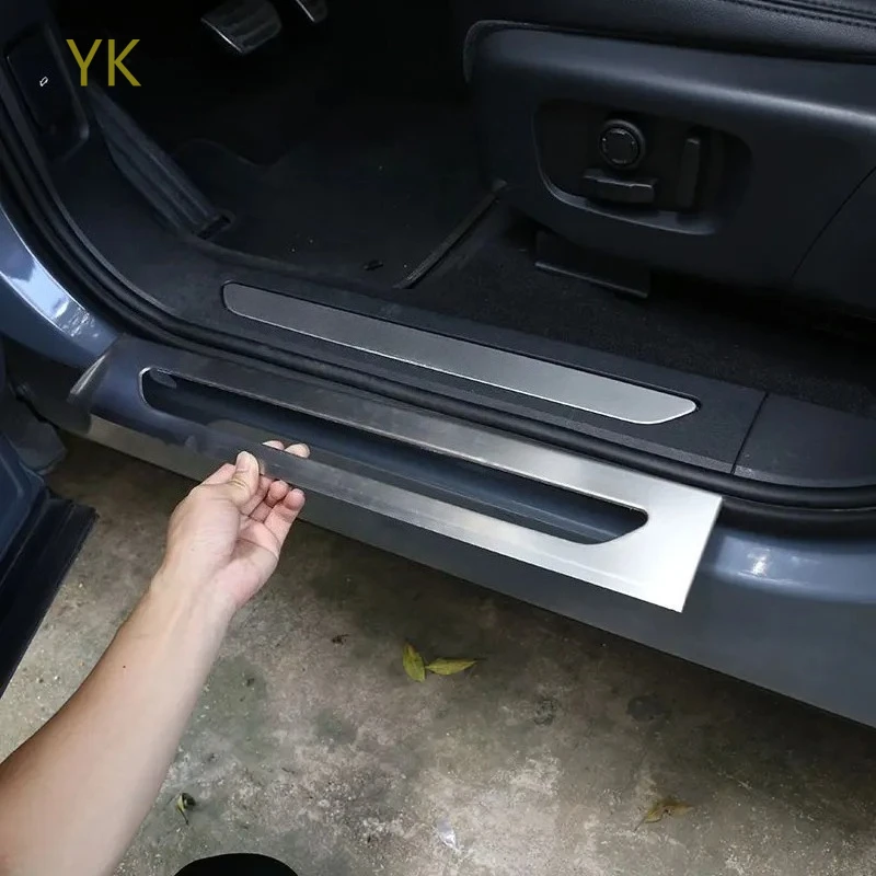 

For Land Rover Range Rover Evoque 19-24 Stainless Steel Black Car Inside Door Sill Panel Scuff Plate Trim Cover Car Accessories