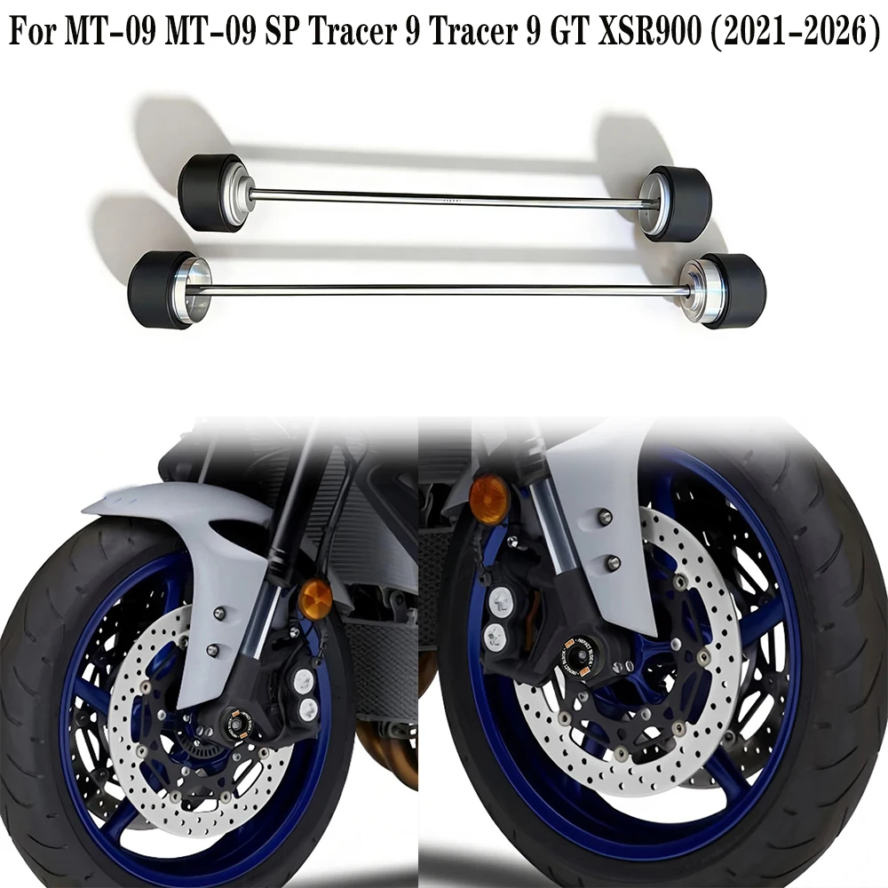 

New Motorcycle Front & Rear Axle Fork Crash Sliders Wheel Protection For YAMAHA Tracer 9 GT Tracer 900 MT-09 SP MT 09 2021-2026