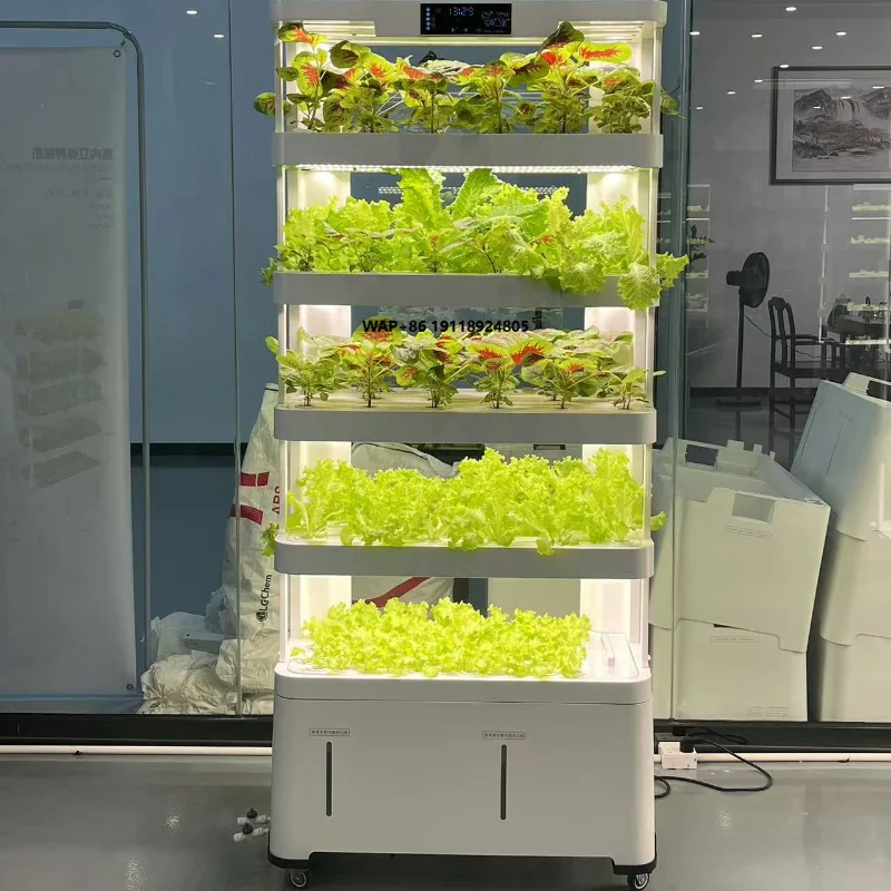 Removable remote control indoor intelligent multi-layer vertical hydroponic growth system equipment high productivity 1 year