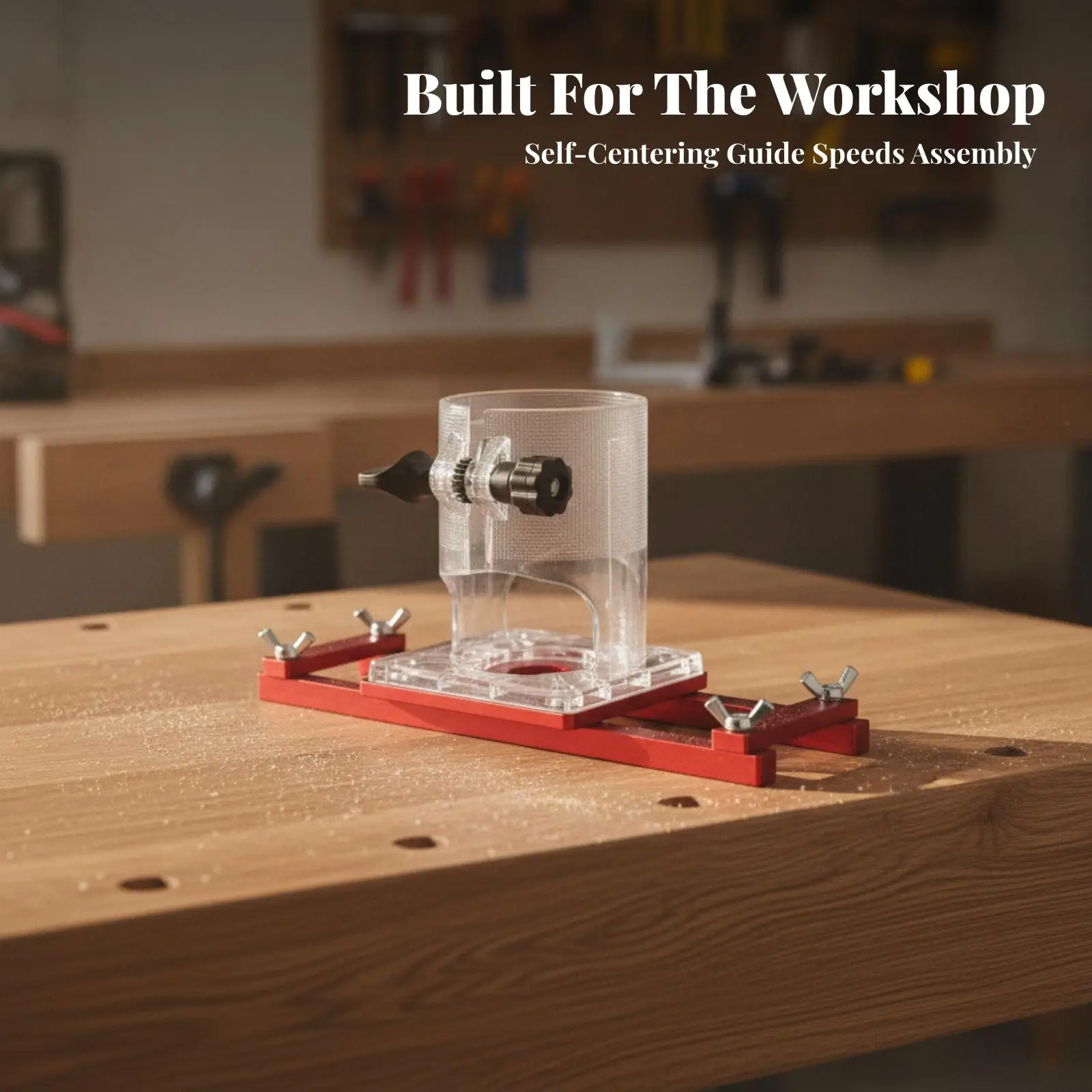 Slotting Jig for Cabinet Making Router Guide with Elongated Adjustment Slots and Secure Locking Clamps