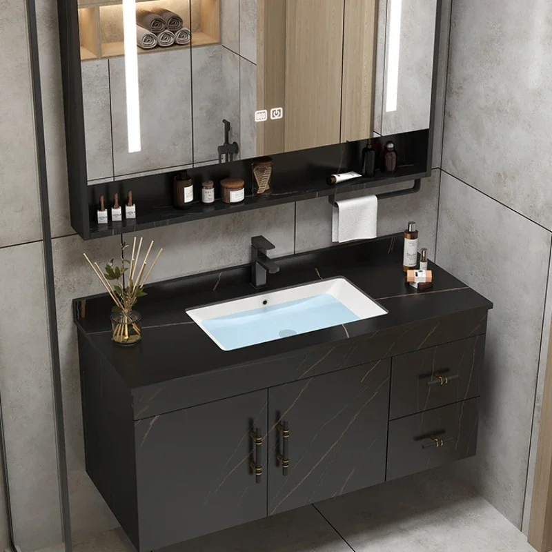 Bathroom Cabinet Storage Vanity Washbasin Drawer Furniture Column Small Closet Salon Station Floor Sink Sinks Mirror Pvc