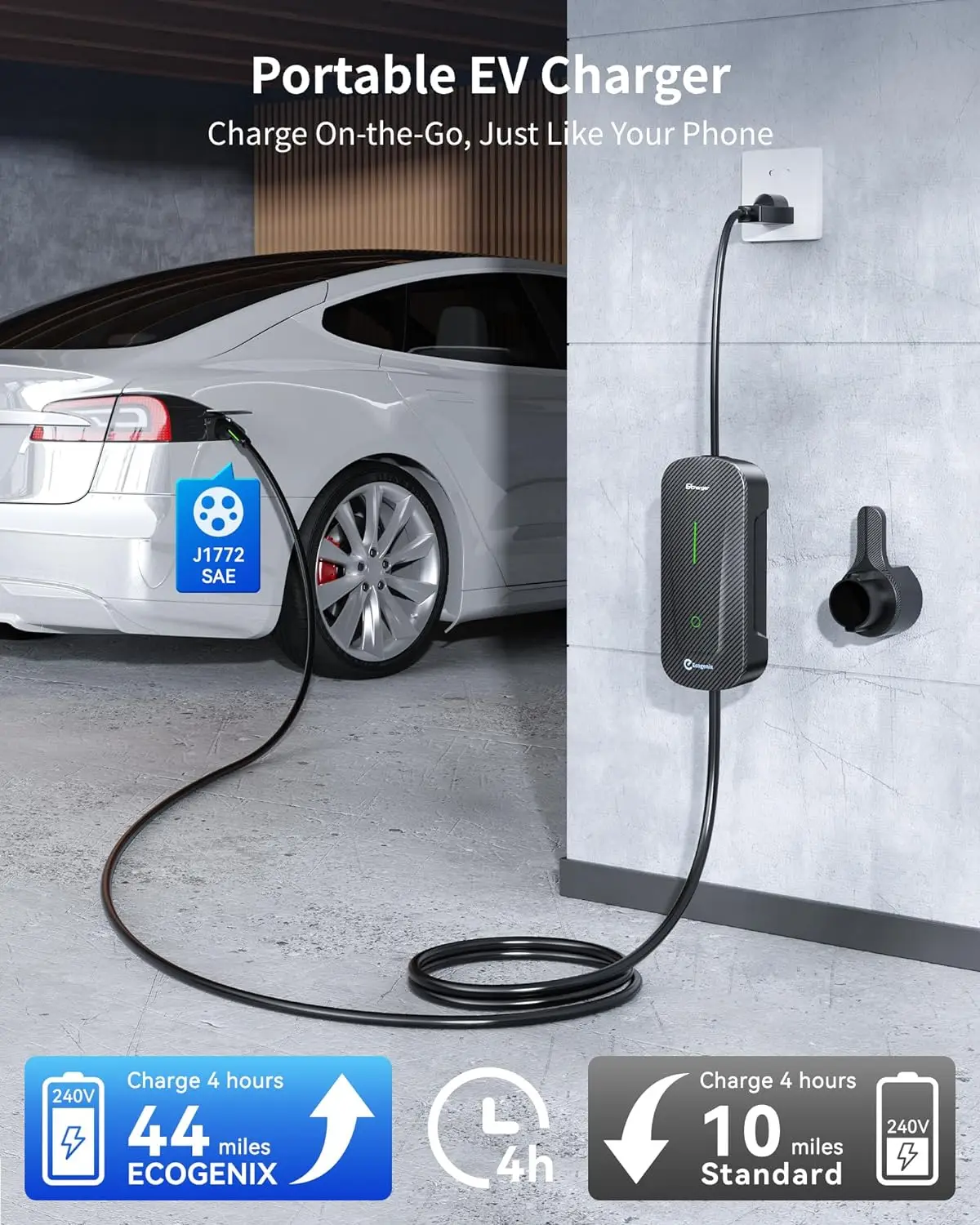 ccs1 ac electric vehicle charger 110V AC 240V AC American standard for home and outdoor