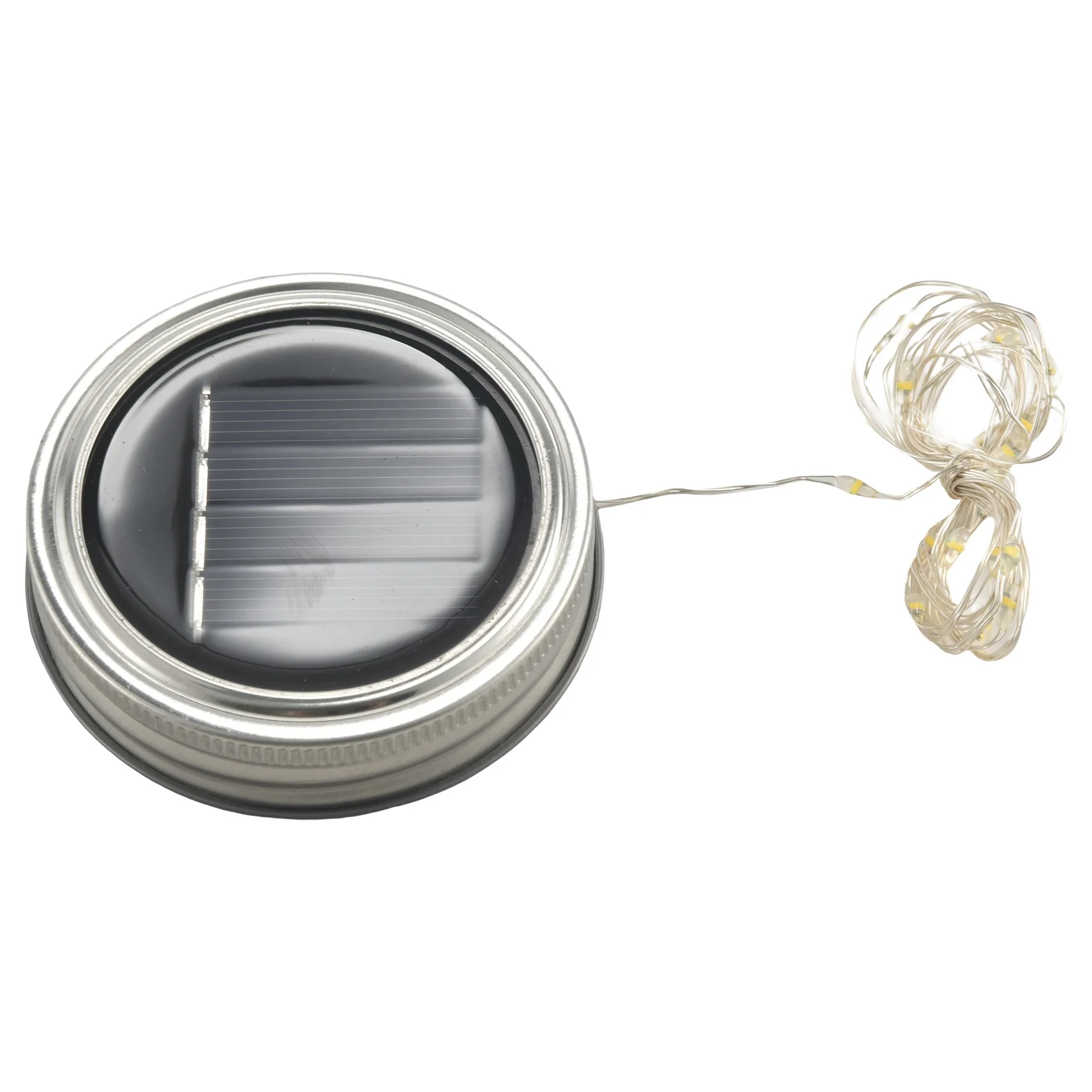 ABUH-Solar Jar Lid Lights, 6 Pack 20 Led String Fairy Star Firefly Jar Lids Lights,6 Hangers Included(Jars Not Included), Patio