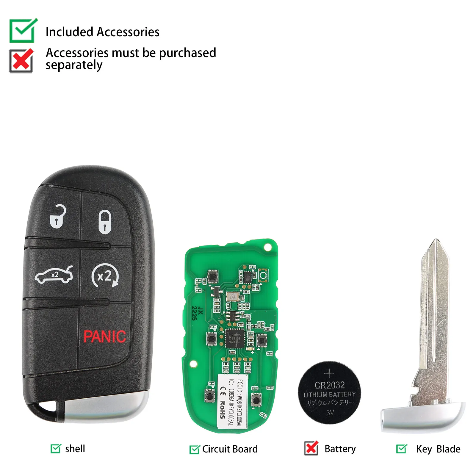 Original AUTEL KM100/IM508/IM608 4/5 Button Universal Remote Smart Key CL004AL CL005AL for Chrysler/Dodge/Jeep Car Keys