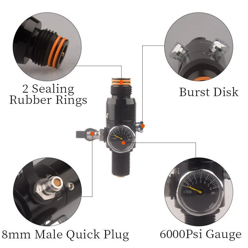 Imagem -03 - Hpa Fibra de Carbono Cilindro de Gás Regulador de Recarga Tanque de ar Adaptador Sodastream Macio Acessórios de Aquário Mergulho 500cc