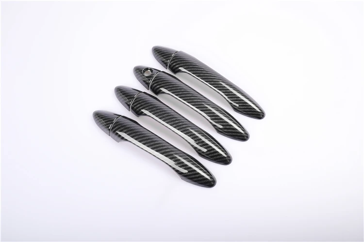 Carbon Fiber Chrome Car Door Handle Bowl Cover Trim Sticker For Kia K3 / Kia Cerato 2012-2017 Styling Accessories