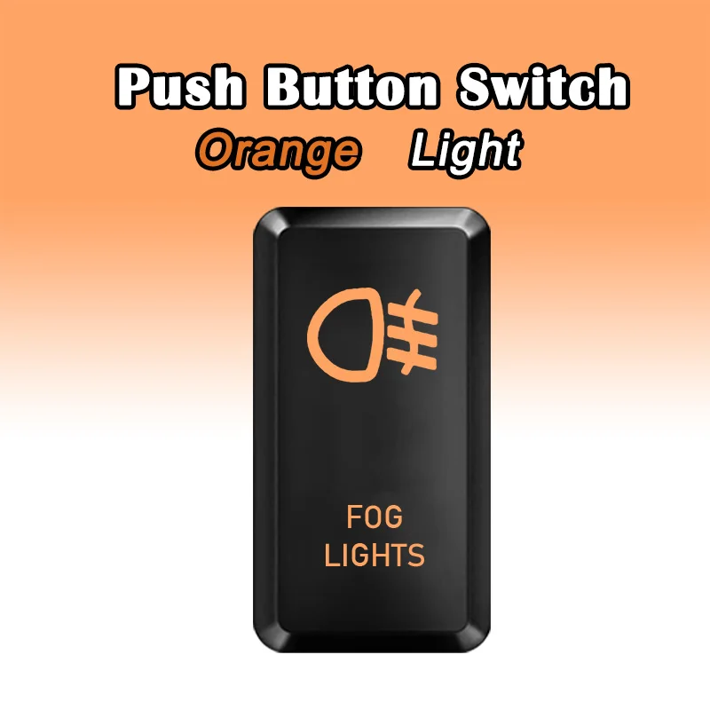 3A 12V برتقالي LED دفع زر أضواء الضباب لتويوتا 4x4، الطرق الوعرة، تاكوما، FJ كروزر واند كروزر برادو