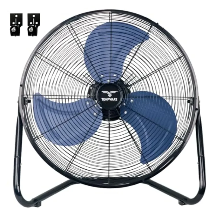 

20 Inch High Velocity Industrial Floor Fan for Warehouse Workshop Garage Factory Basement, Heavy Duty Metal Cradle, 3-Speed 360