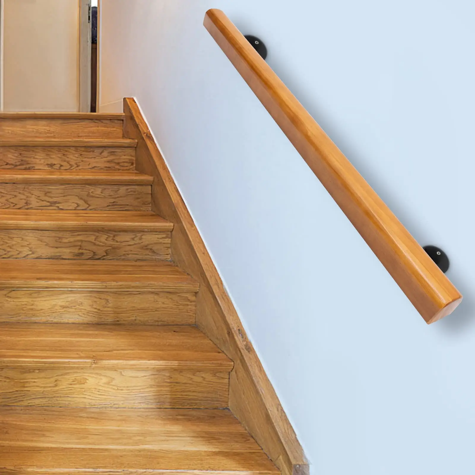Indoor Stair Wooden Handrails, 3-Foot Safety Non-Slip Stair Handrails