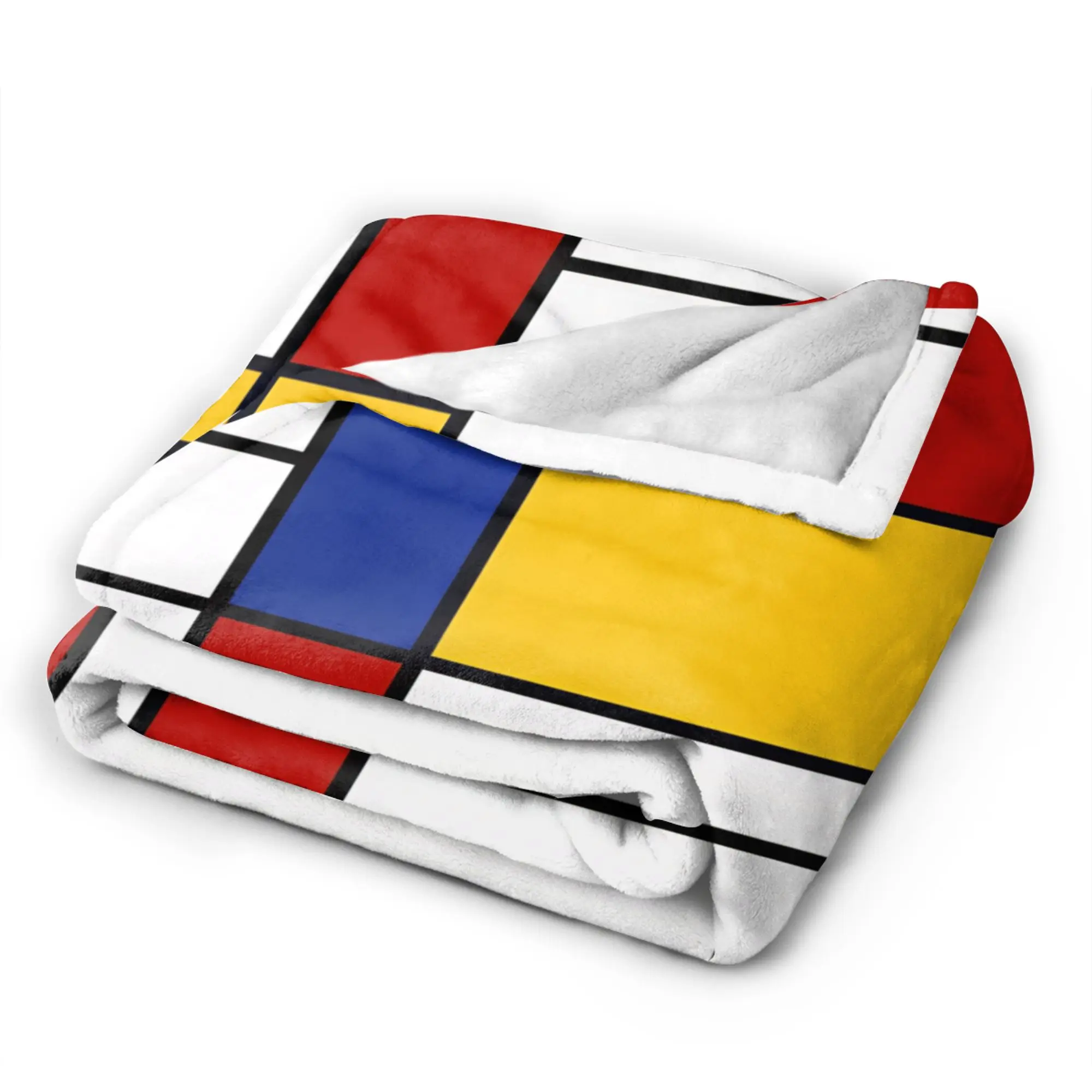 Super Warm Blanket Girls Boys Airplane Travel Piet Mondrian 1960s Throw Blanket For Couch Chair Sofa Bed Sofa Bed Cover