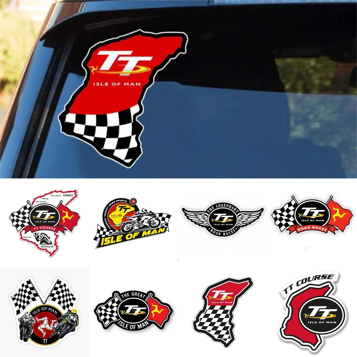 

Classic TT Vinyl Car Stickers Waterproof - Retro Motorcycle Decals for Auto Body & Bike