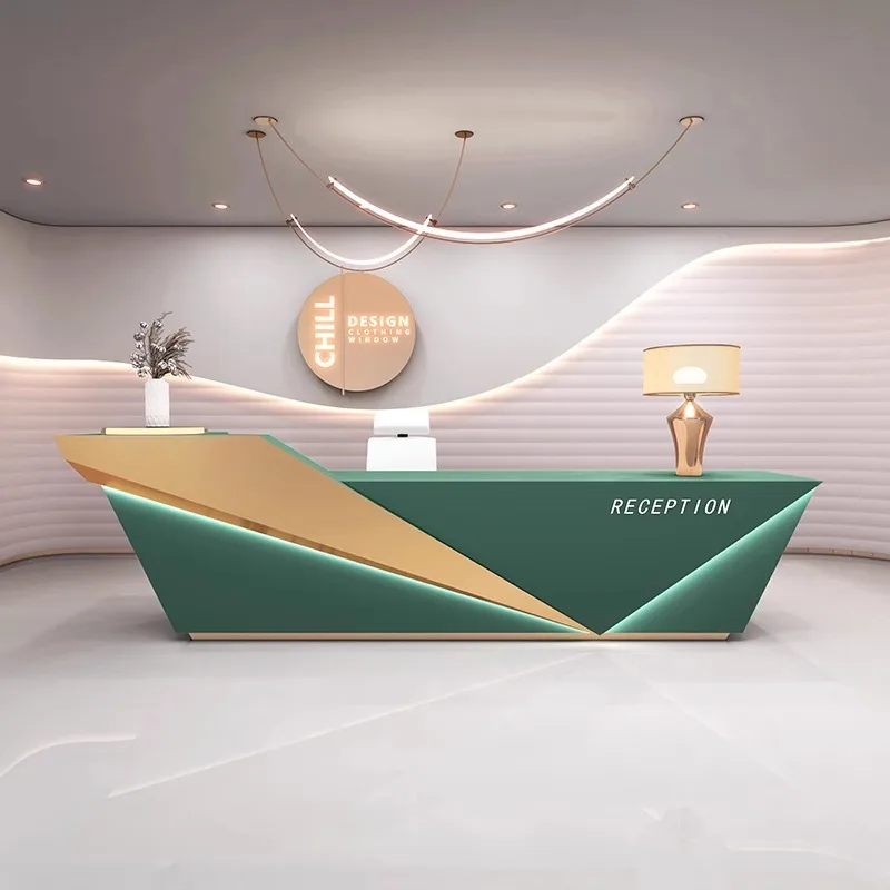 

Simple modern clothing store bar checkout page creative high-end hotel company reception desk beauty salon counter