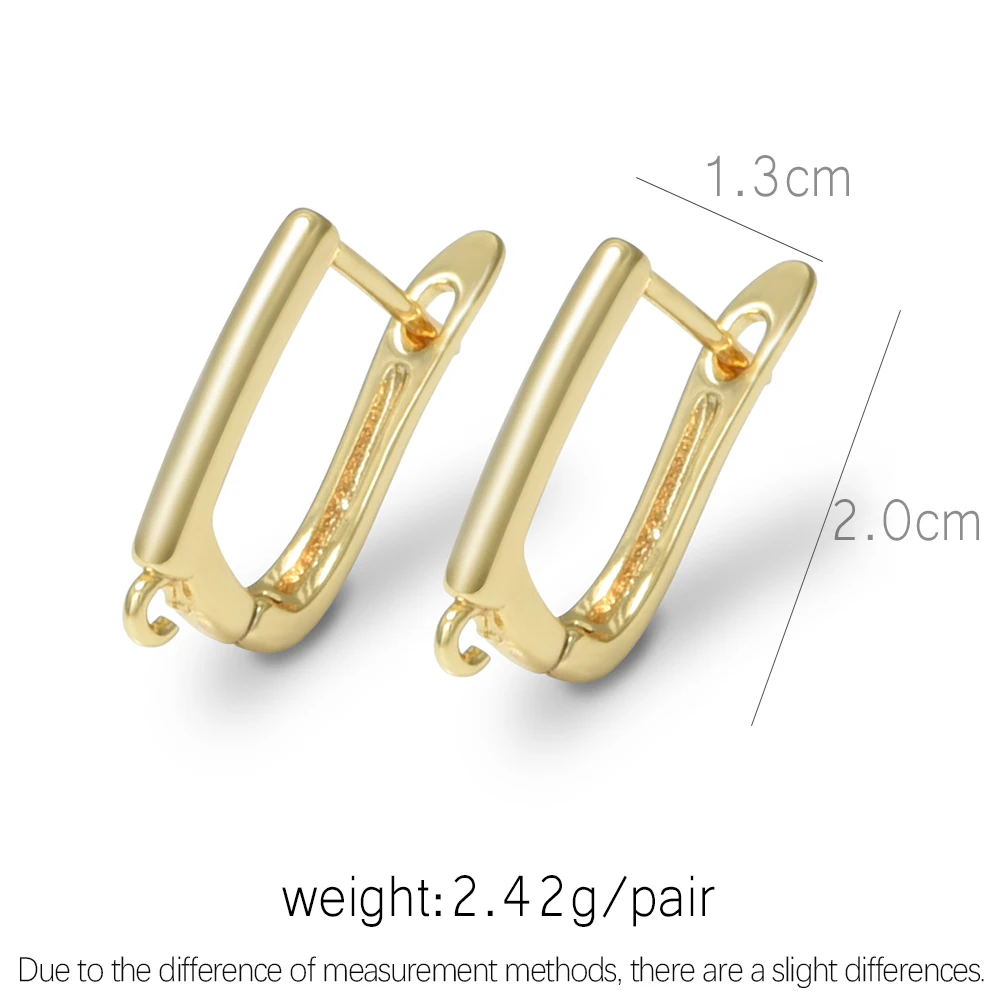 1Pair 18K Gold  Plated DIY Earrings Clasps Hooks for Woman Handmade Jewelry Making Accessories Brass Jewelry Findings Wholesale